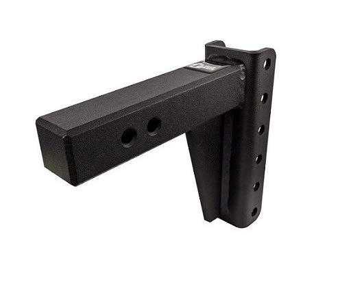 BulletProof Hitches 2.5" Adjustable Heavy Duty (22,000lb Rating) 12" Drop/Rise Trailer Hitch with 2" and 2 5/16" Dual Ball (Black Textured Powder Coat, Solid Steel)