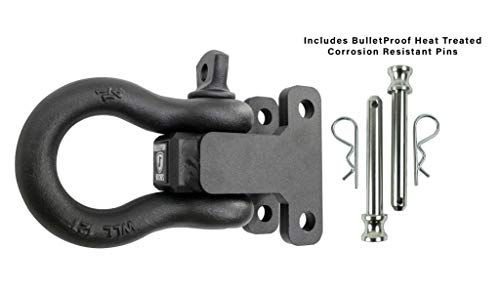 BulletProof Hitches Trailer Hitch Adjustable Extreme Duty Shackle Mount (Rated 30,000lbs) for All (Solid Steel, Black Textured Powder Coat)