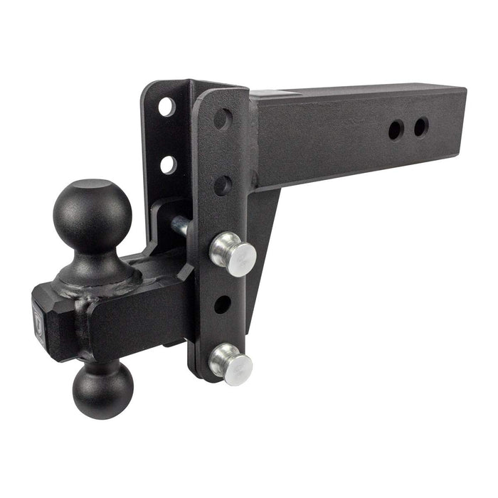 BulletProof Hitches 3.0" Adjustable Extreme Duty (36,000lb Rating) 12" Drop/Rise Trailer Hitch with 2" and 2 5/16" Dual Ball (Black Textured Powder Coat, Solid Steel)