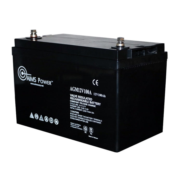 AIMS Power AGM 12V 100Ah Deep Cycle Battery Heavy Duty